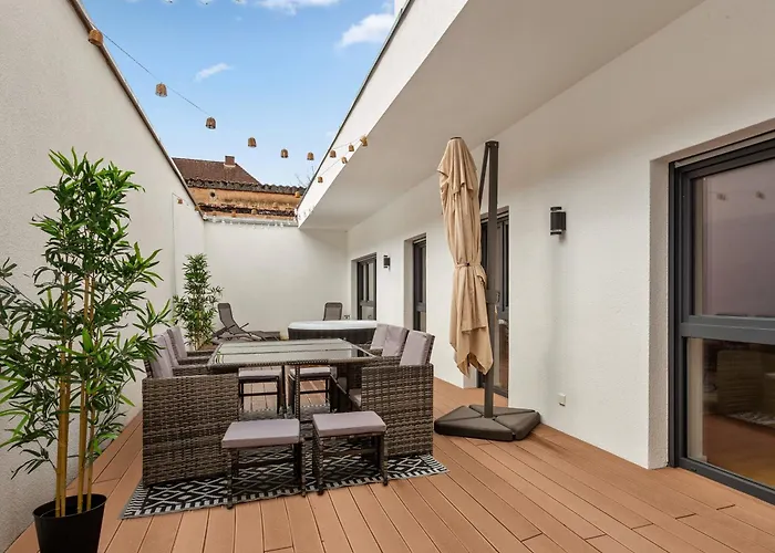 Whirlpool & Terrasse - Familien & Gruppenfreundlich شقة أشافنبورغ
